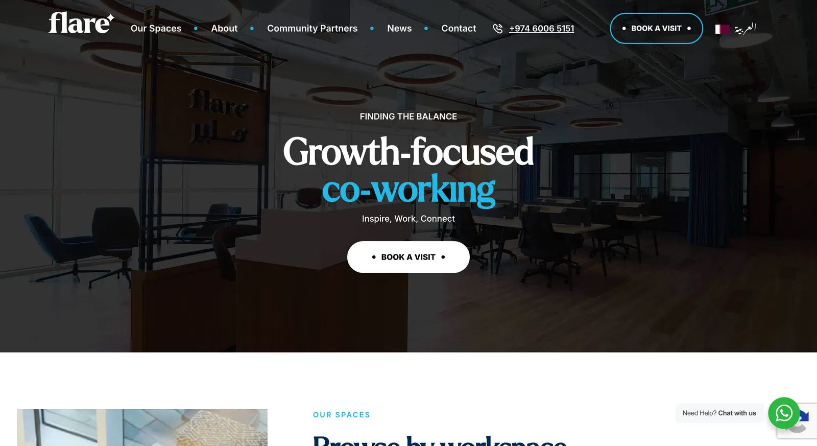 Flare Business homepage in English